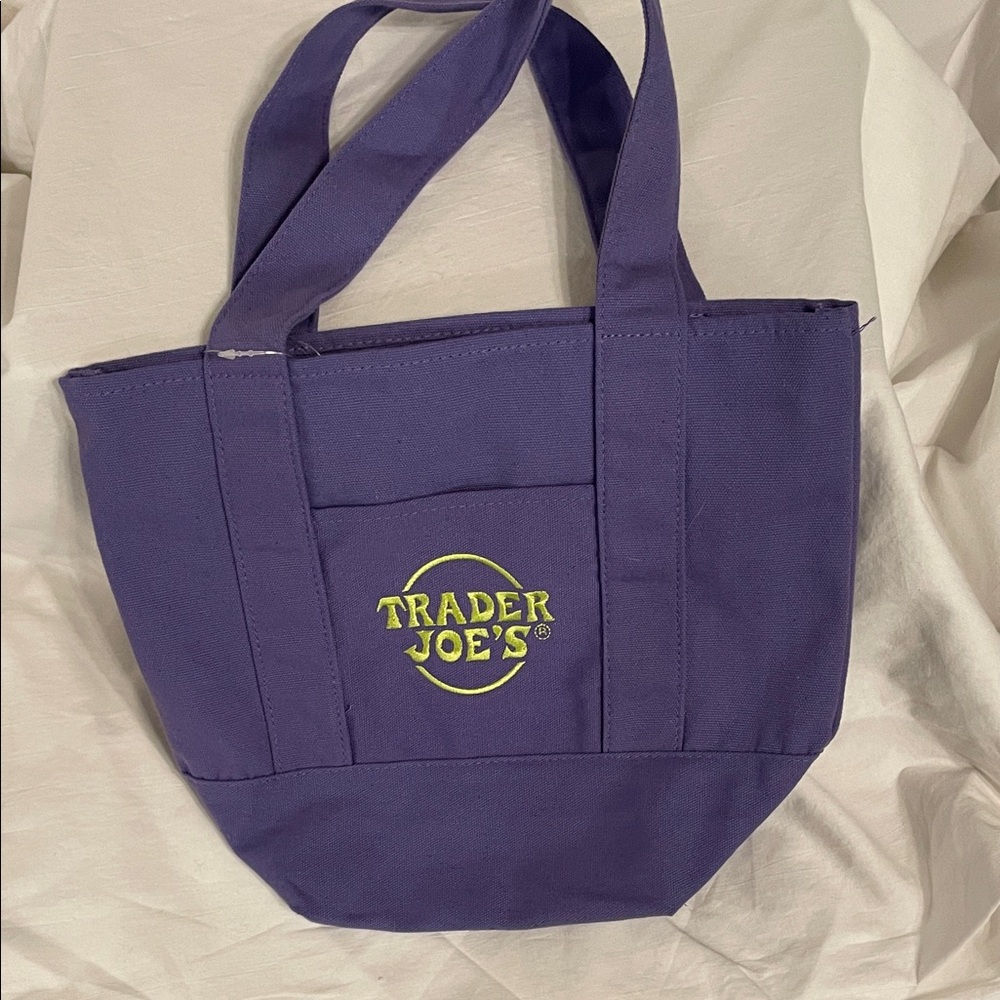 Trader Joe's Purple Canvas Tote Bag